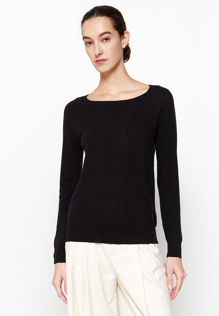 Just Cashmere Trui antraciet gemêleerd