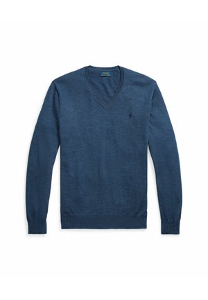 Polo Ralph Lauren SLIM FIT WASHABLE WOOL V-NECK JUMPER - Maglione - indigo