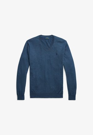 Polo Ralph Lauren SLIM FIT WASHABLE WOOL V-NECK JUMPER - Strickpullover - indigo