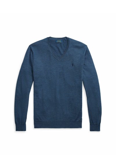 Polo Ralph Lauren SLIM FIT WASHABLE WOOL V-NECK JUMPER - Strickpullover - indigo