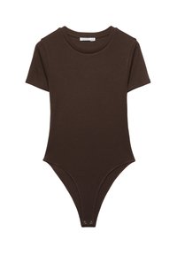 ROUND NECK - Navadna majica - dark brown