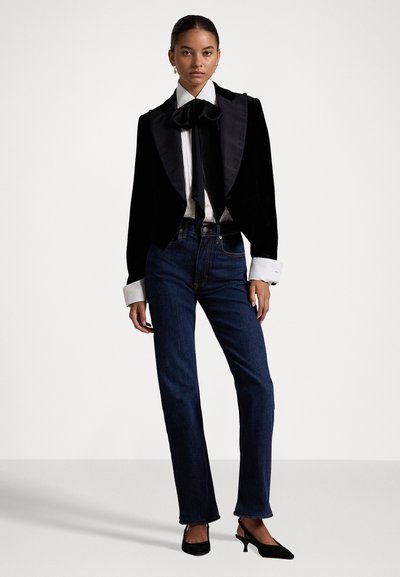 Polo Ralph Lauren CROPPED SILK-LAPEL VELVET BLAZER - Bleizeris - black