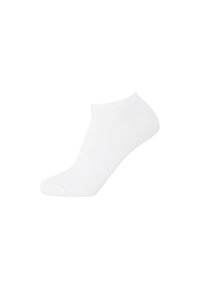 White ankle sock made from a soft fabric. Features a low-cut design with a smooth texture and ribbed cuff. No visible patterns or logos.
