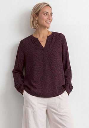 Street One, LANGARM BLUSE MIT SPLIT NECK UND PRINT - Blouse - rustic rouge