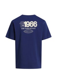 T-shirt manches courtes bleu marine avec texte blanc "1966 THE NORTH FACE EST. BERKELEY CALIFORNIA" et logo au dos.