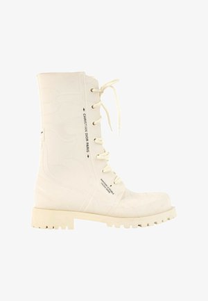DIOR, LACE UP BOOTS ECRU - Bottines à plateau - off white
