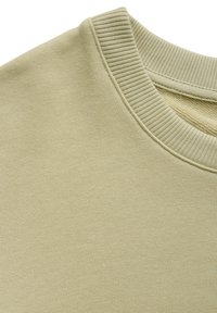 Ljusgrön bomullströja med ribbat rundhalsade halsringning och en slät yta. Tyget har en subtil stretch och en enhetlig färg.