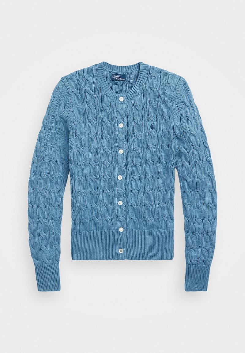 Polo Ralph Lauren CABLE KNIT COTTON CREWNECK CARDIGAN - Cardigan - camp blue