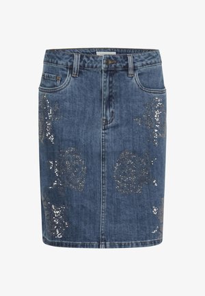 Kaffe, KACASTELIA RHINESTONE SKIRT - Jupe crayon - medium washed blue