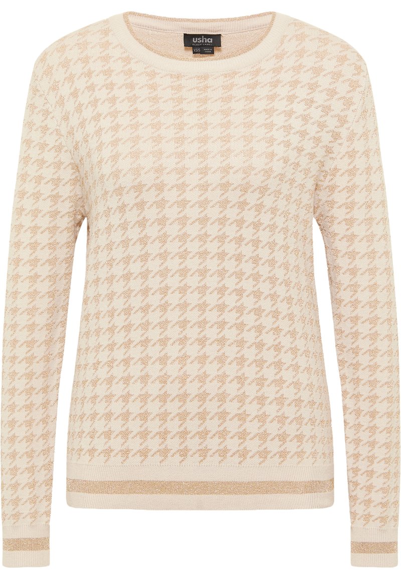 Damen Strickjacken | usha USHA NOWLES Strickpullover creme metallisch/beige - DR18341 Damen Strickjacken | usha USHA NOWLES Strickpullover creme metallisch/beige - DR18341