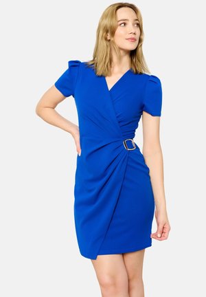 WRAP WITH CAP SLEEVES - Laisvo kirpimo suknelė - electric blue