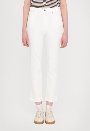 THE PENCIL CROP - Straight leg -farkut - white