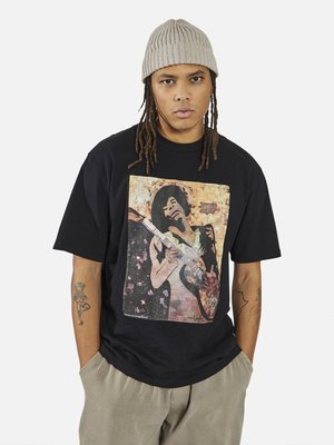 Redefined Rebel MATHIAS TEE BOXY FIT GOTS - Print T-shirt - black