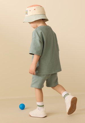 Next, REGULAR FIT - SHORT SLEEVE T-SHIRT AND SHORTS SET 3 PACK  . - Print T-shirt - blue/green neutral textured