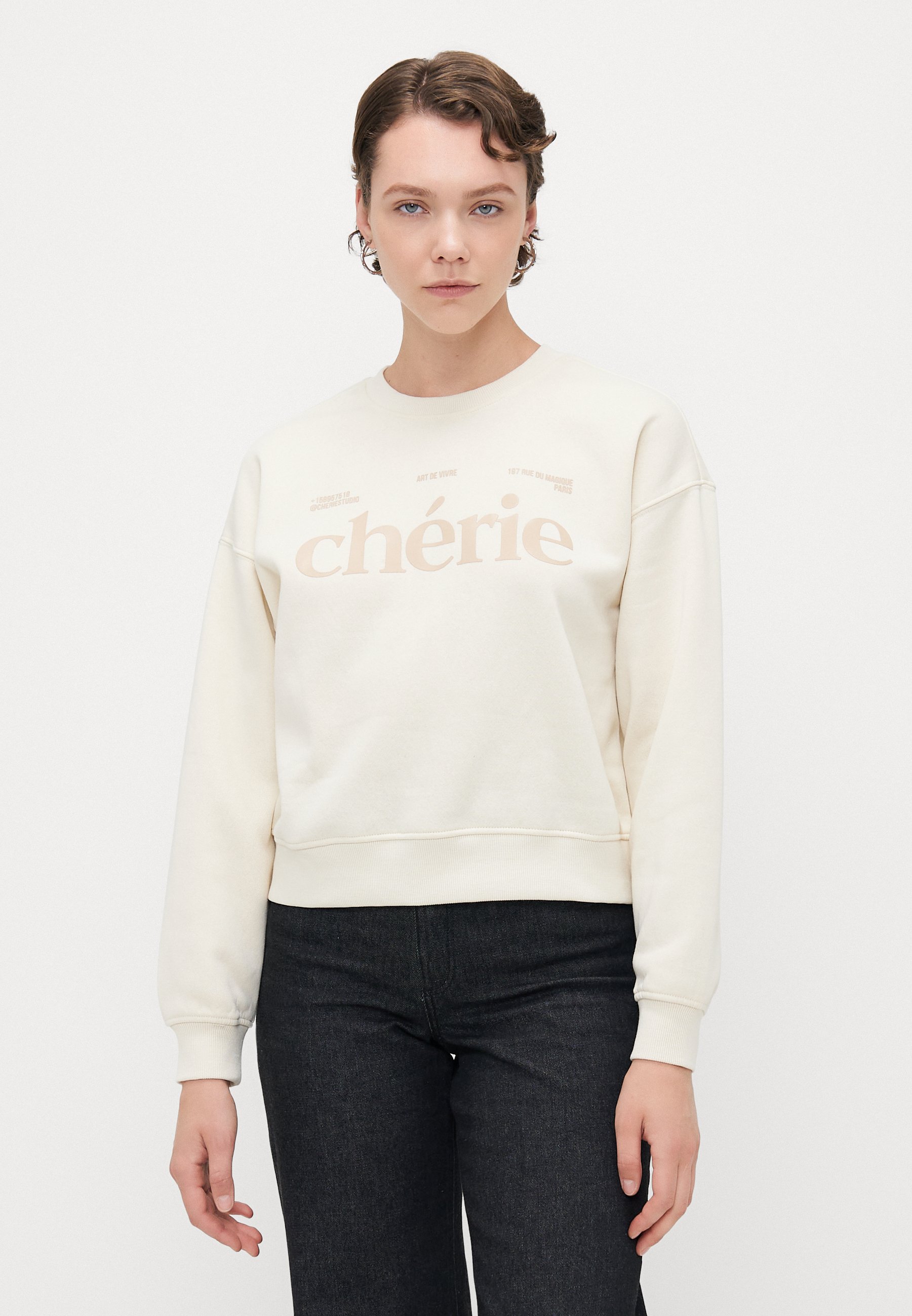 ONLBEST PRINT CREW NECK - Sweatshirt - birch