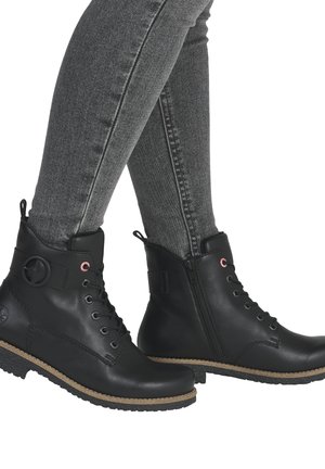 Lace-up ankle boots - schwarz