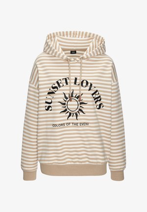H.I.S, Sweatshirt - camel gestreift