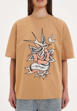 HUMMER BIRD - T-shirt con stampa - brown