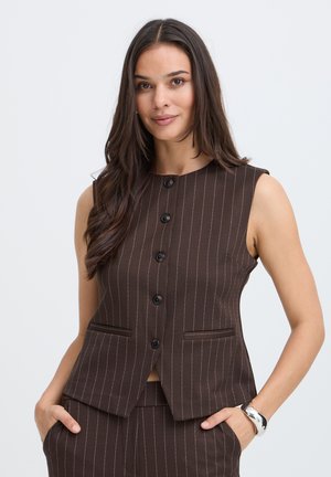 b.young, BYROWAN WAISTCOAT STRIPE - Chaleco - java pinstripe