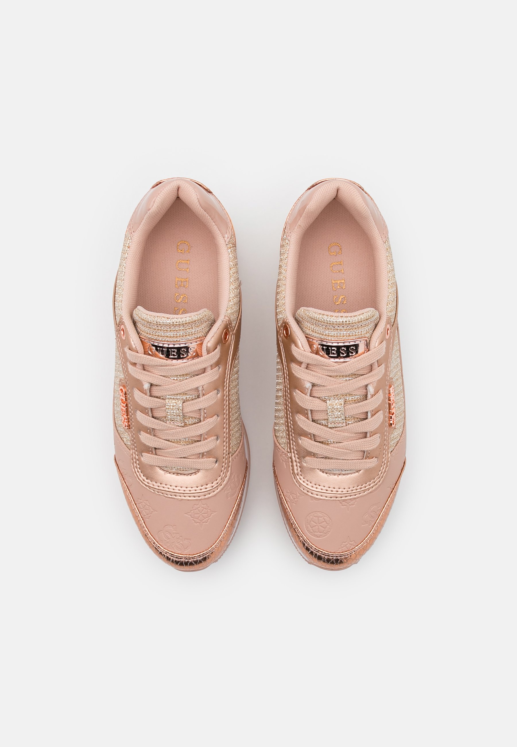 rose gold guess trainers