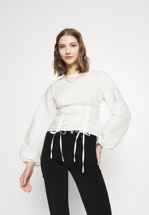 PREMIUM RUCHED WAIST BLOUSE - Long sleeved top - ivy