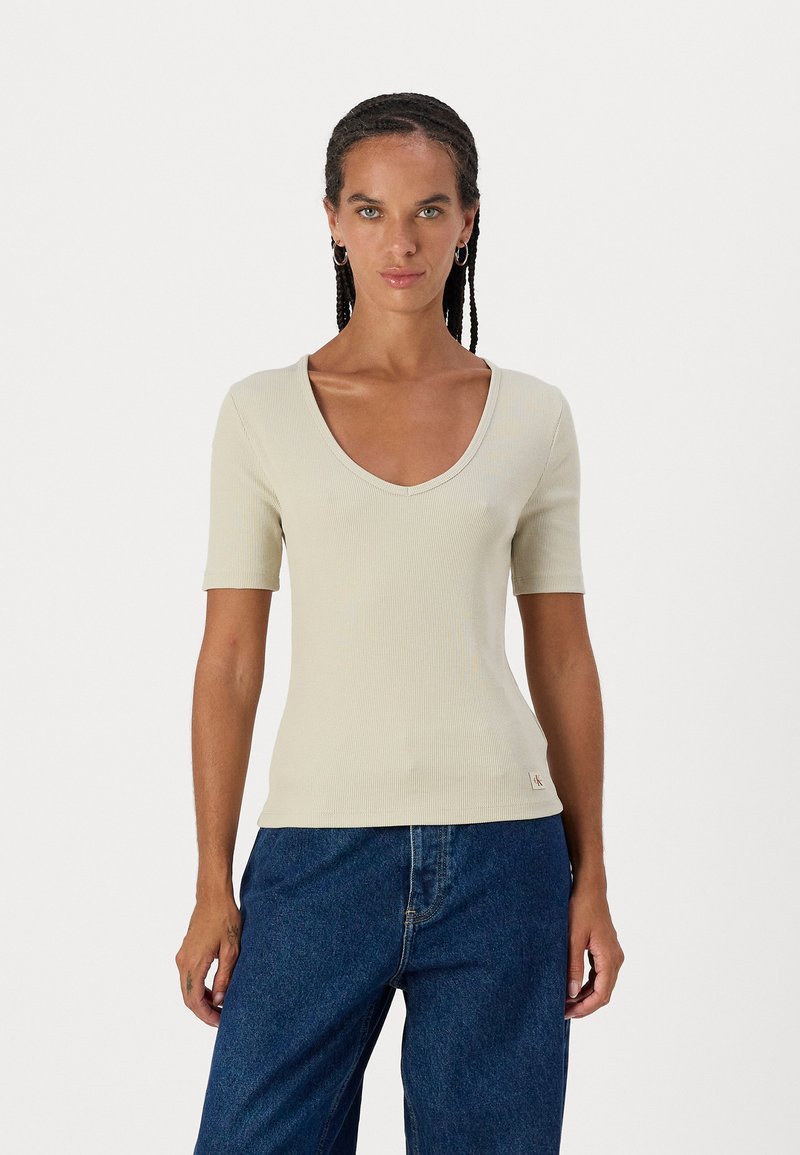 Calvin Klein Jeans V NECK TEE - Osnovna majica kratkih rukava - pelican