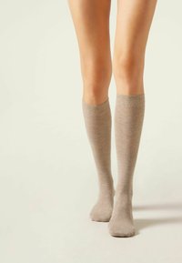 Calzedonia GLITTER - Knæstrømper - d naturale tortora cashmere