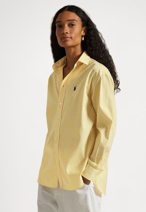 RELAXED FIT STRIPED COTTON SHIRT - Skjortebluse - yellow/white