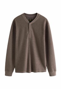 REGULAR FIT TEXTURED LONG SLEEVE GRANDAD  - Ilgarankovis viršutinės dalies drabužis - brown ribbed