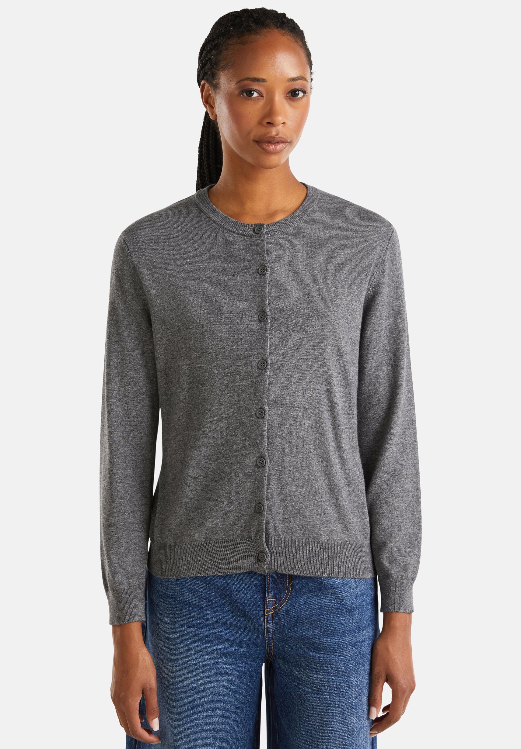 Maglione Donna United Colors Of Benetton Girocollo A Manica Corta In Costina – 100% Cotone, Vestibilità Morbida