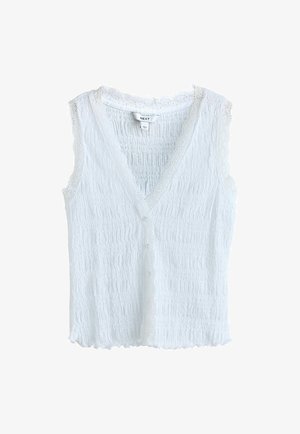 Next, REGULAR FIT - SLEEVELESS V-NECK TEXTURED WAISTCOAT . - Waistcoat - white