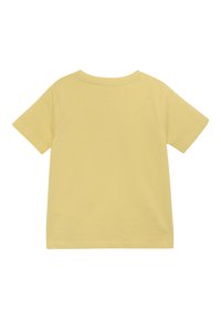 Yellow short-sleeve t-shirt made of cotton. Crew neckline, soft texture, plain design, and no visible graphics or embellishments.