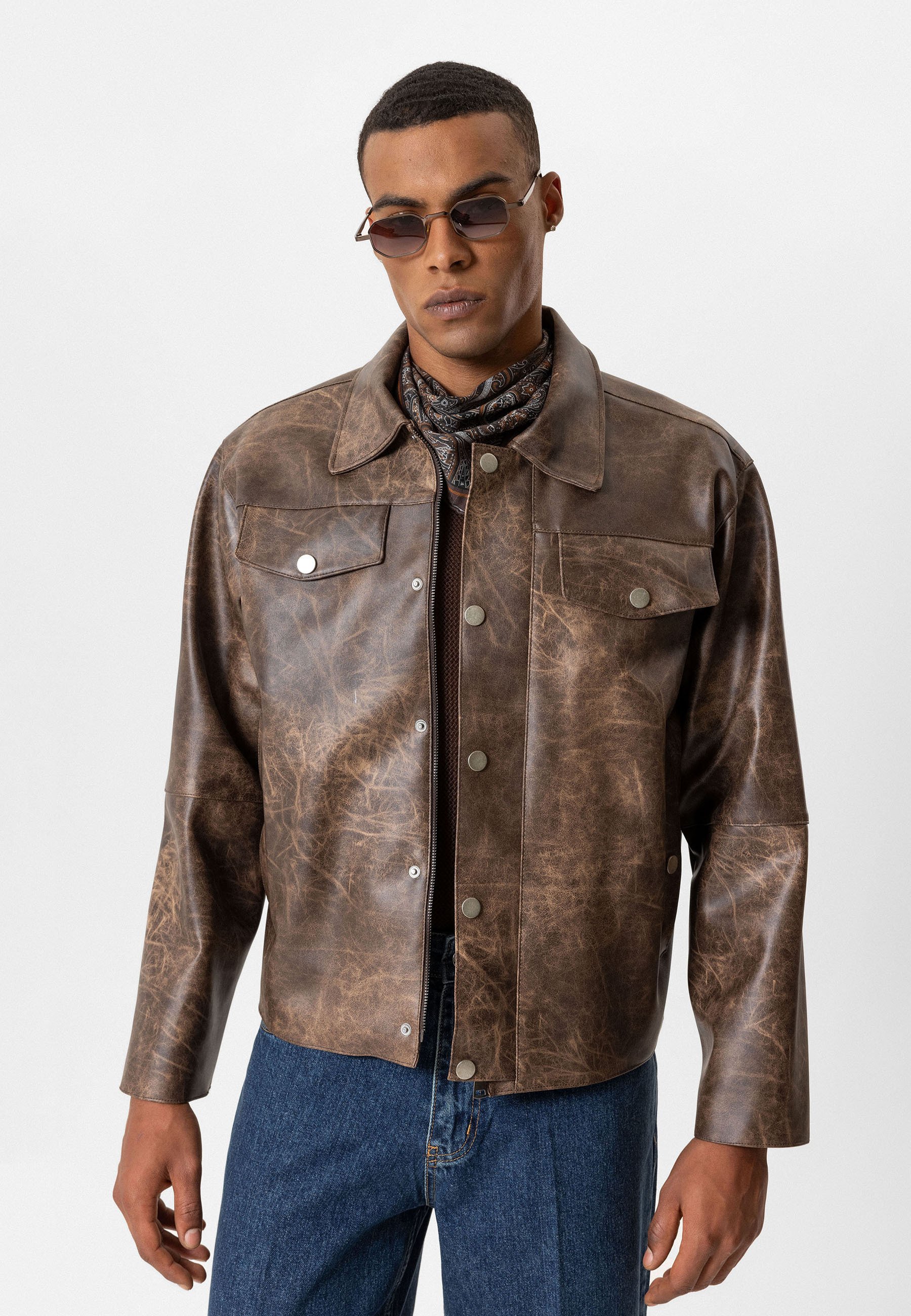 ジャケット・アウター LUSTER FAKE LEATHER JACKET LUSTER FAKE LEATHER JACKET