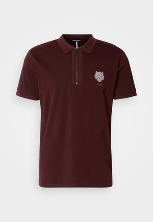 Antony Morato SLIM FIT WITH RUBBER INJECTION PRINT PATCH EFFECT - Bluză polo - dark cherry