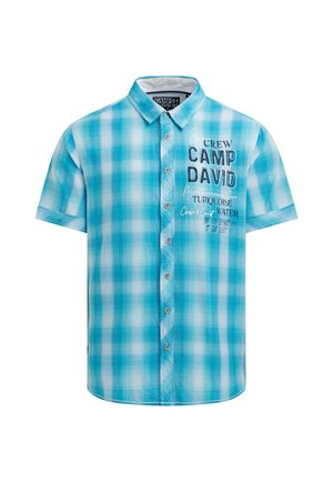 Camp David, CAMP DAVID KAROHEMD KURZARM MIT LOGO PRINT UND STICKEREIEN - Shirt - aqua