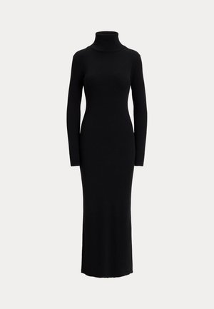 RIBBED TURTLENECK DRESS - Vestido ligero - black