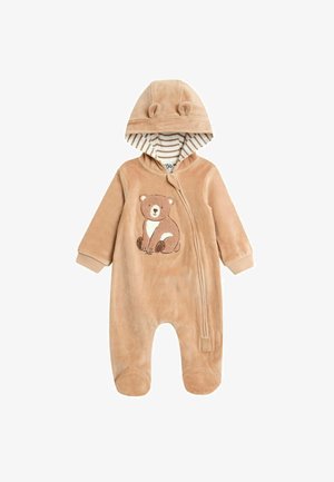 REGULAR FIT - BEAR  HOODED ALL-IN-ONE  - Salopetă bebeluși - brown
