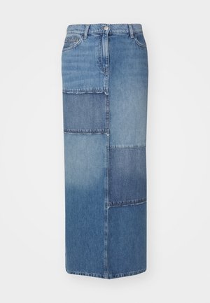 ONLY, ONLCLOUD LONG REWORK SKIRT - Jupe en jean - light blue denim