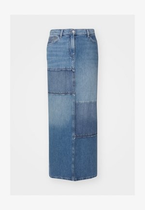 ONLY, ONLCLOUD LONG REWORK SKIRT - Jupe en jean - light blue denim
