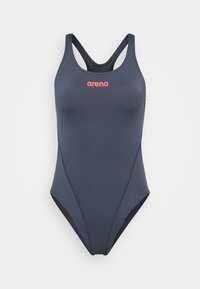 SWIM TECH SOLID - Baddräkt - asphalt/bright coral