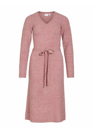 VILA, MIDI DRESS VIGRY LONG SLEEVED - Robe pull - nostalgia rose