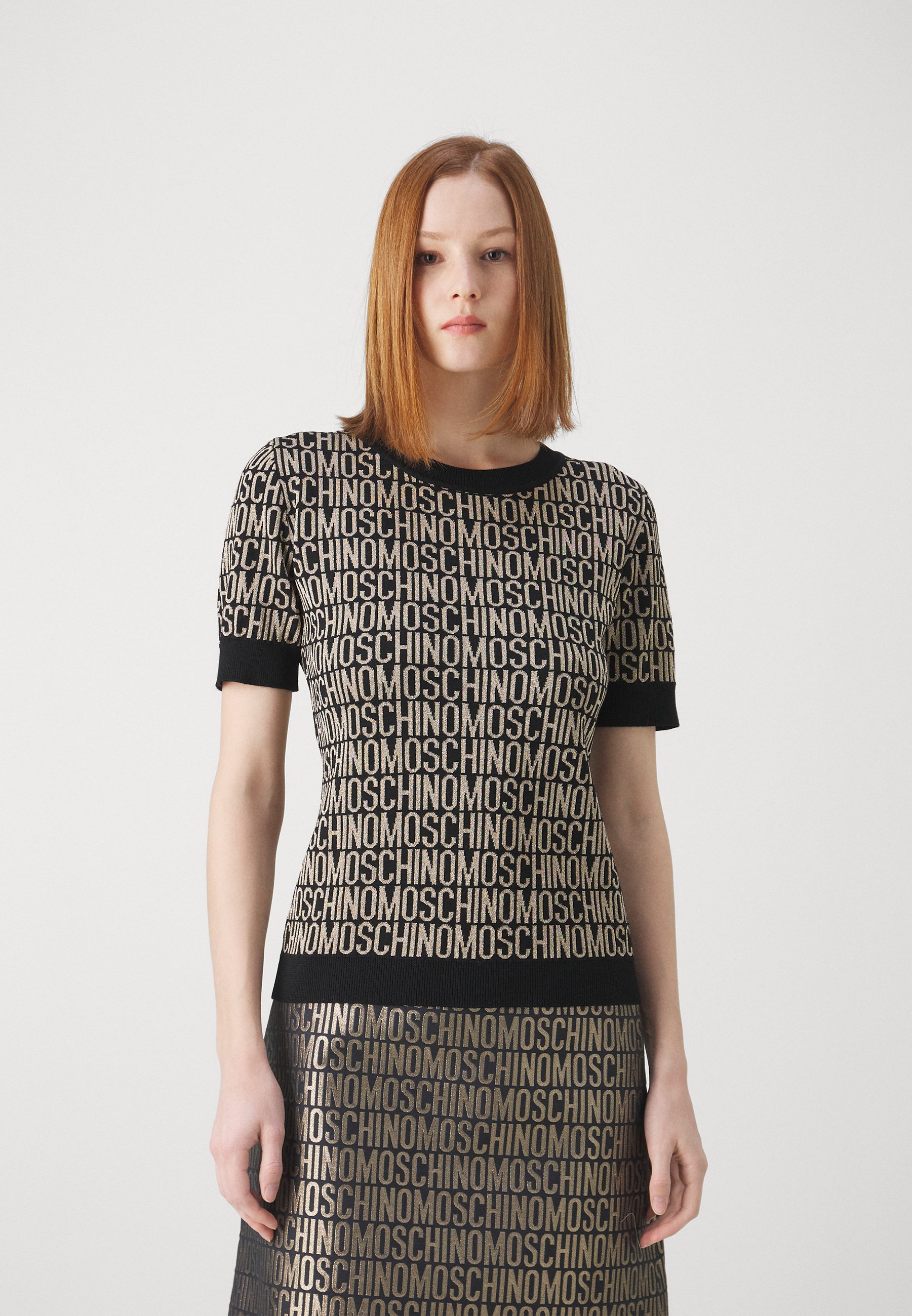 MOSCHINO LOGO - T-shirt con stampa - fantasy shiny gold