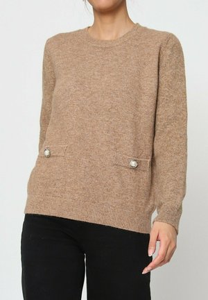 COL ROND - Pullover - marron