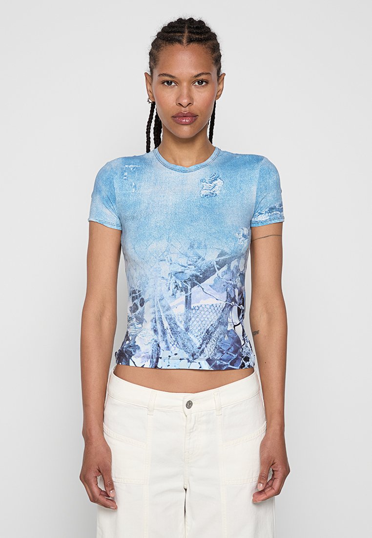Diesel T-shirt print blauw
