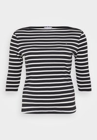 SLIM CODY BOAT 3/4 - Pikkade varrukatega topp - black/ecru
