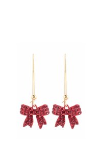 CHRISTMAS SPARKLE BOW - Náušnice - red