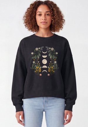 watapparel, MOONPHASES & FLOWERS - Sweatshirt - black