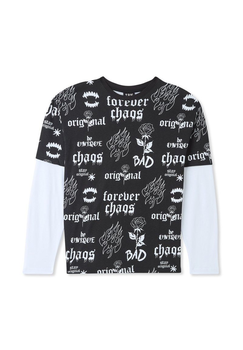 Neverless – Maglietta Uomo Maniche Lunghe Con Stampa Sparta “Casco” – Cotone 100%, Nero, Taglia XL - 4