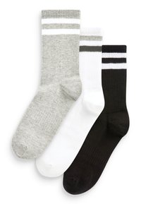 Next ARCH SUPPORT ANKLE 3 PACK - Strømper - black white grey