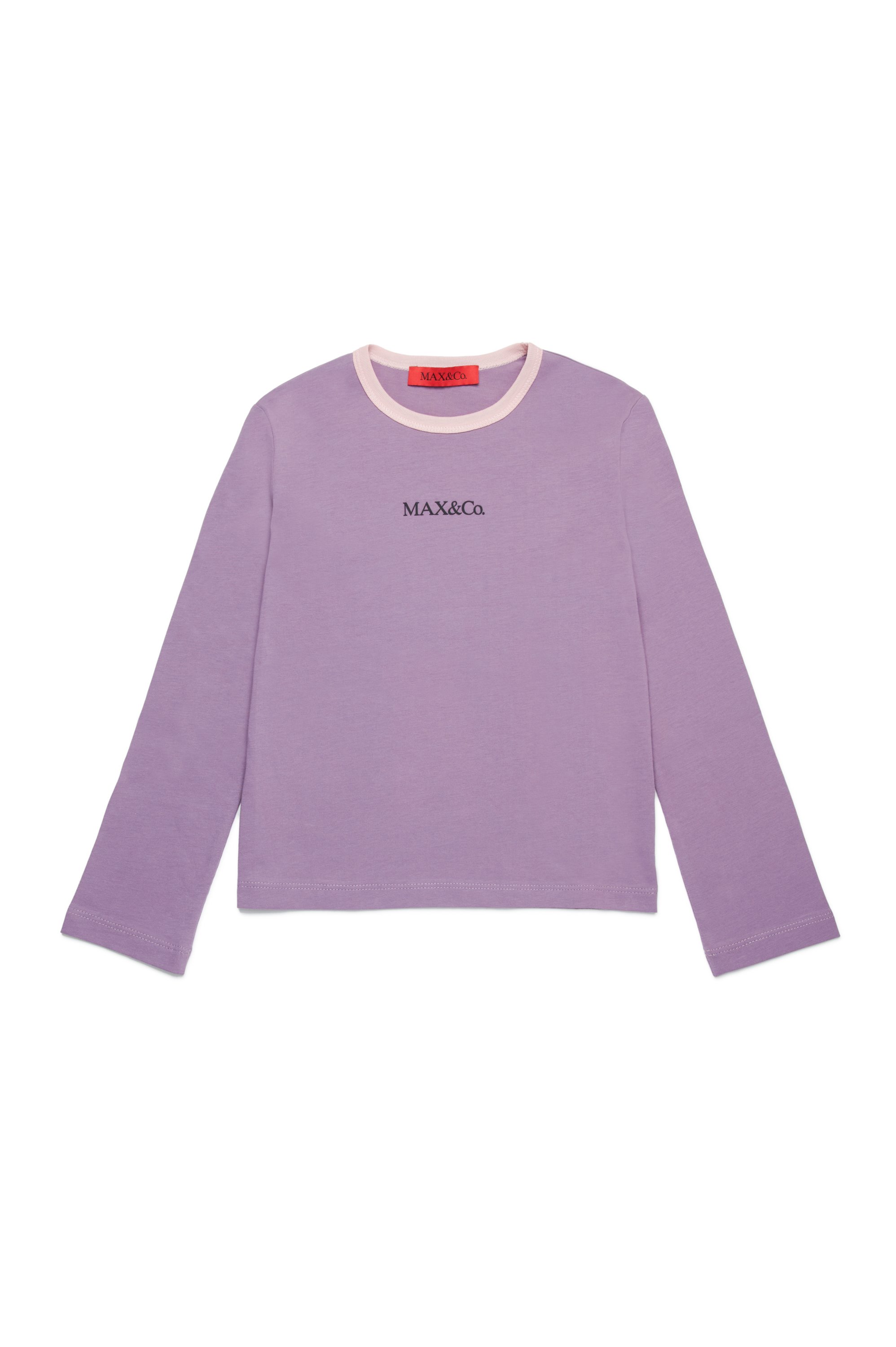 Maglietta a maniche lunghe in misto cotone mercerizzato Colore viola scuro - - 9467H-49X